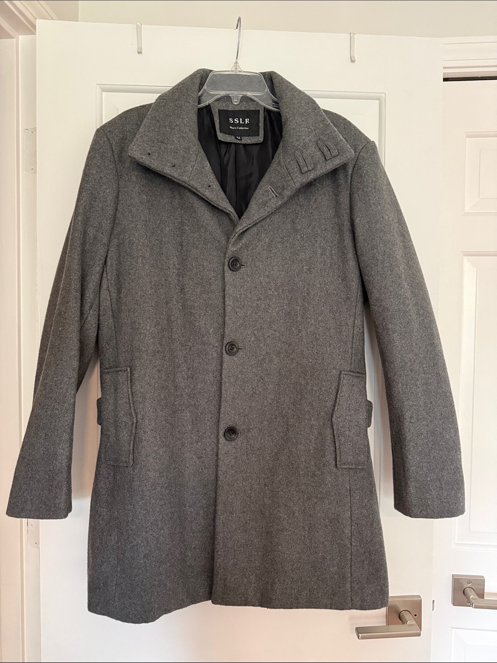Men's Gray Wool Pea Coat